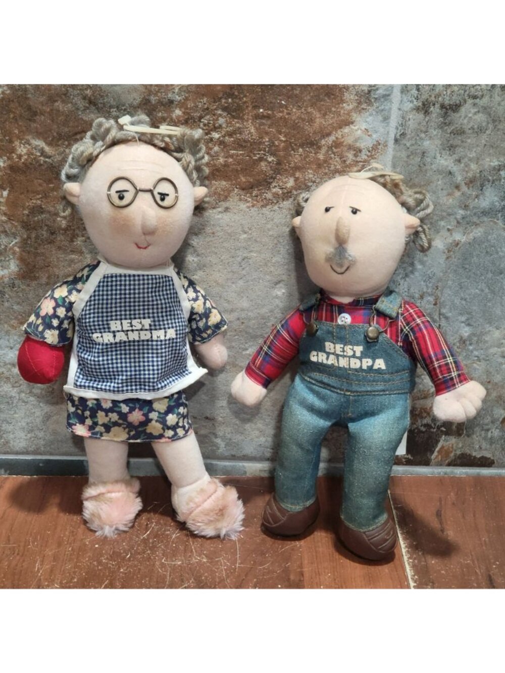 Vintage Peppy People Grandma Tillie & Grandpa Joe Plush Dolls 1998 - Picture 12 of 13